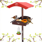 Comedouro Bebedouro Pássaros - Madeira Jardim