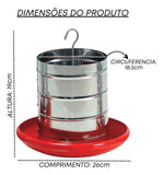 Kit 2 Comedouros de Ferro - 3kg para Aves Vermelho