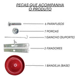 Kit 2 Comedouros de Ferro - 3kg para Aves Vermelho